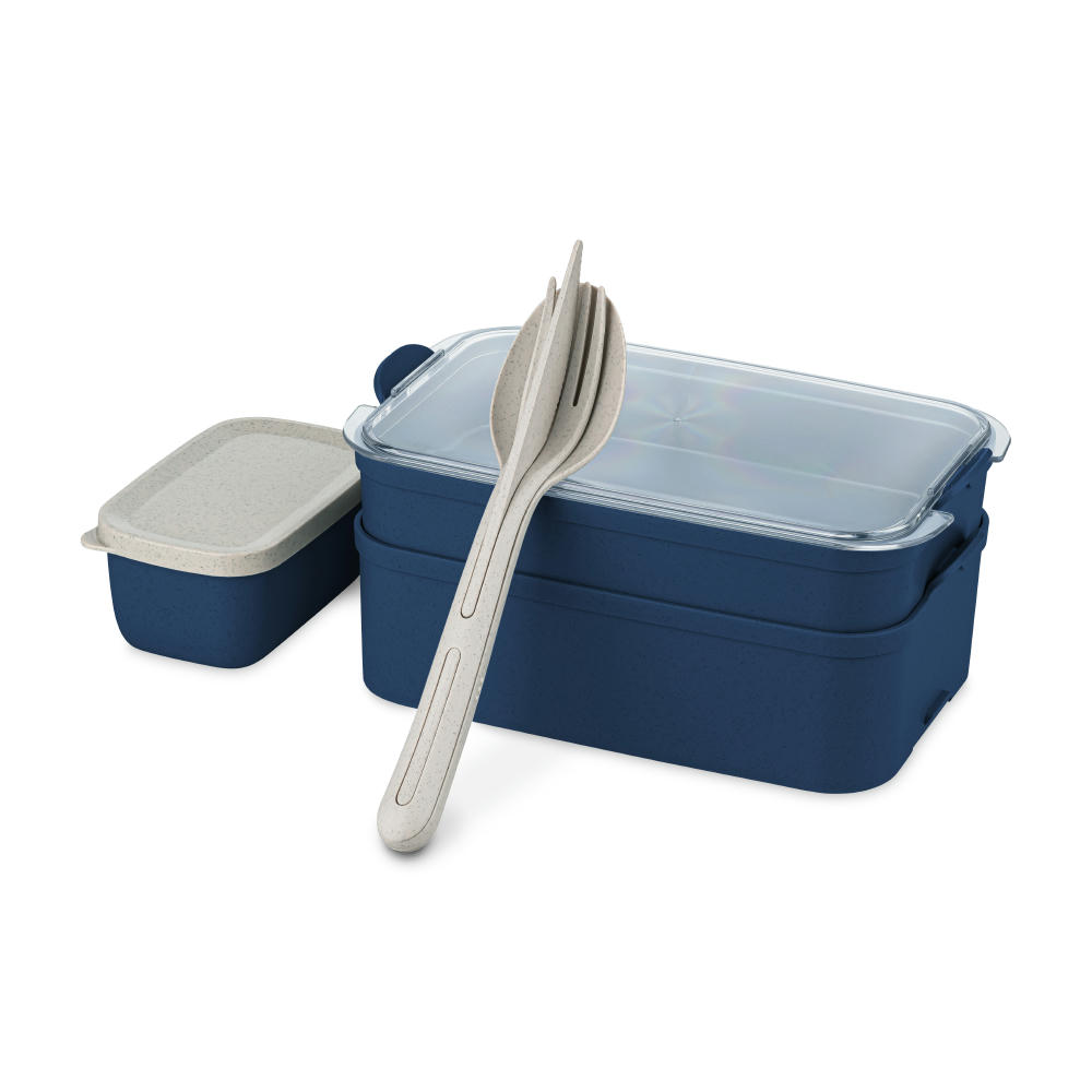 KOZIOL STAKK BENTOBOX READY Bentobox 2l+Liquidsafe Box+Besteckset