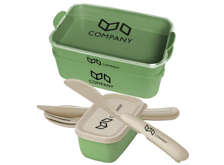 KOZIOL STAKK BENTOBOX READY Bentobox 2l+Liquidsafe Box+Besteckset