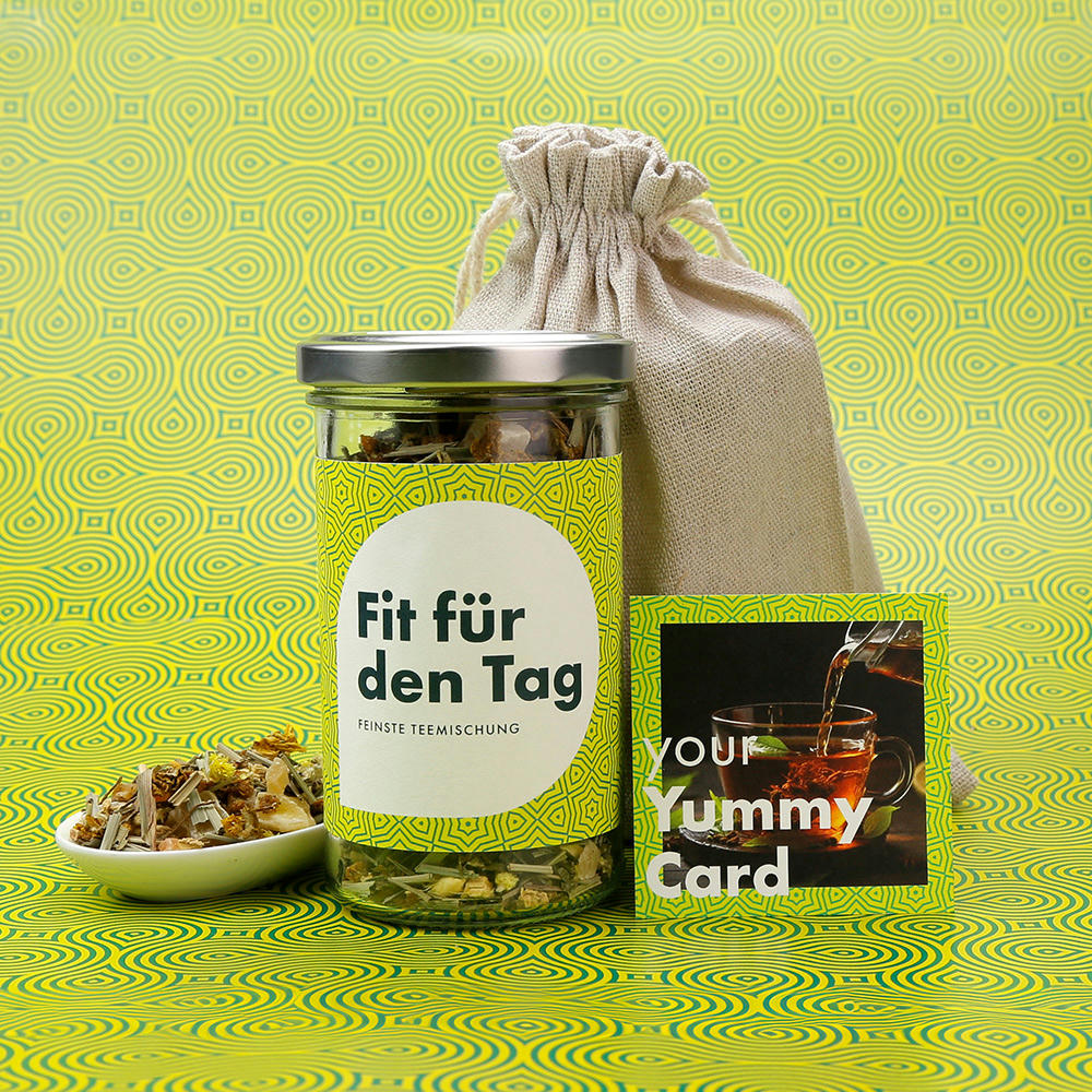 Einzelglas im Säckchen „Fit für den Tag“ Teemischung #maxi