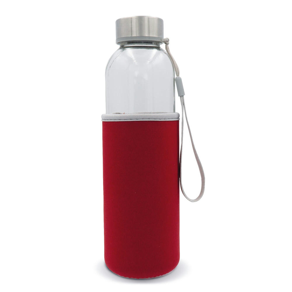 Trinkflasche aus Glas mit Neoprenhülle 500ml