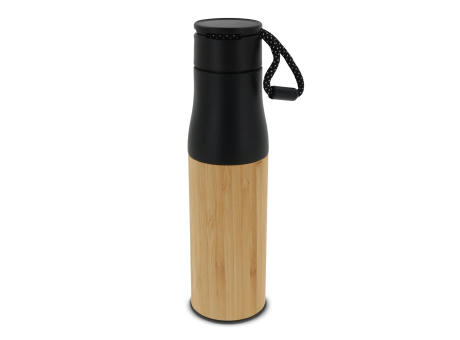 Isolierflasche Bambus mit Trageschlaufe 500ml