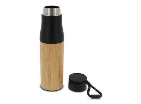 Isolierflasche Bambus mit Trageschlaufe 500ml