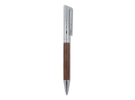 Set Kugelschreiber und Rollerball aus Metall Nussbaumholz in Geschenkbox
