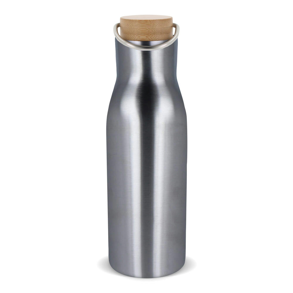 Isolier-Flasche mit Bambusdeckel, 500ml