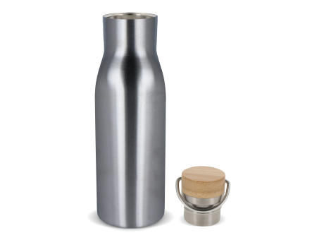 Isolier-Flasche mit Bambusdeckel, 500ml