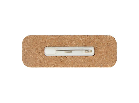 Namensschild Kork mit Anstecknadel