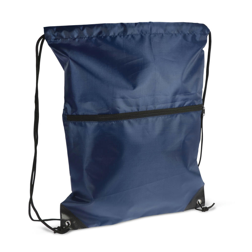 Kordelzugtasche 210T R-PET mit Reißverschluss