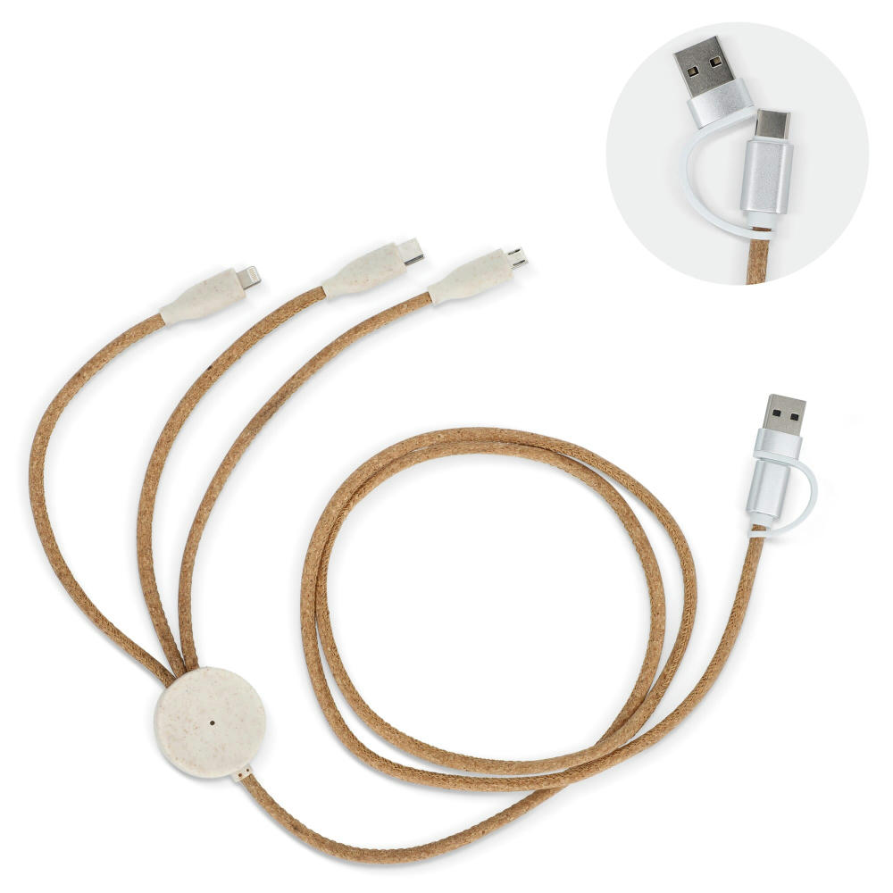 FSC cork 3 in 1 PD charging &amp; data cable