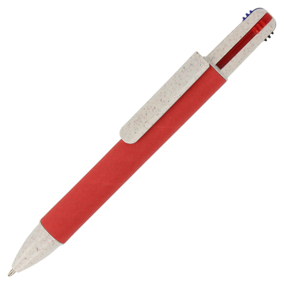 Papierkugelchreiber mit 4 Schreibfarben