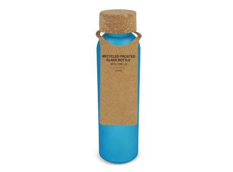 Gefrostete flasche aus recyceltem Glas mit Korkdeckel 500ml