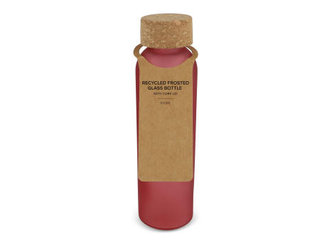 Gefrostete flasche aus recyceltem Glas mit Korkdeckel 500ml