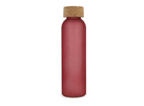 Gefrostete flasche aus recyceltem Glas mit Korkdeckel 500ml