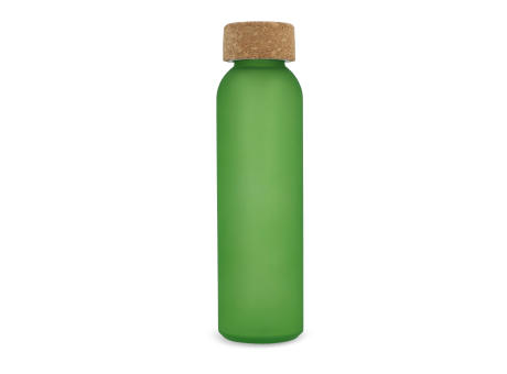 Gefrostete flasche aus recyceltem Glas mit Korkdeckel 500ml