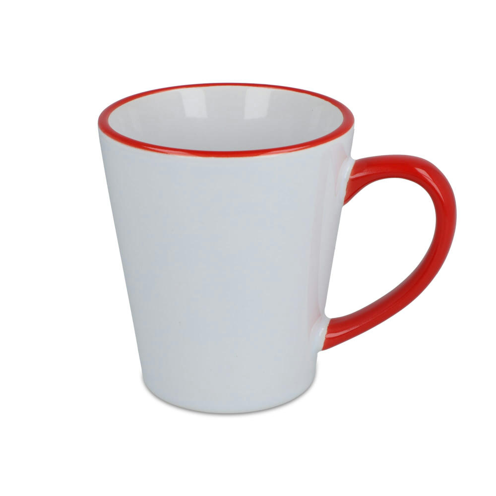 Melbourne Sublimationsbecher farbiger Rand &amp; Henkel 300ml