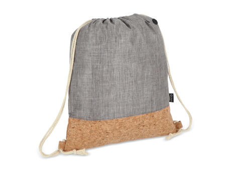Kordelzugbeutel R-PET &amp; Kork 35 x 40cm