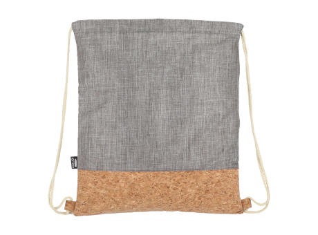 Kordelzugbeutel R-PET &amp; Kork 35 x 40cm