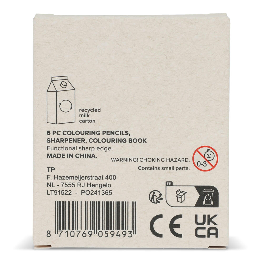 8-teiliges Malset in einer Schachtel aus recyceltem Milchkarton