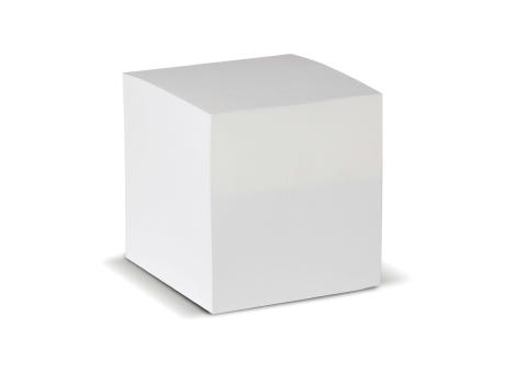 Quadratischer Zettelblock weiß 9x9x9cm