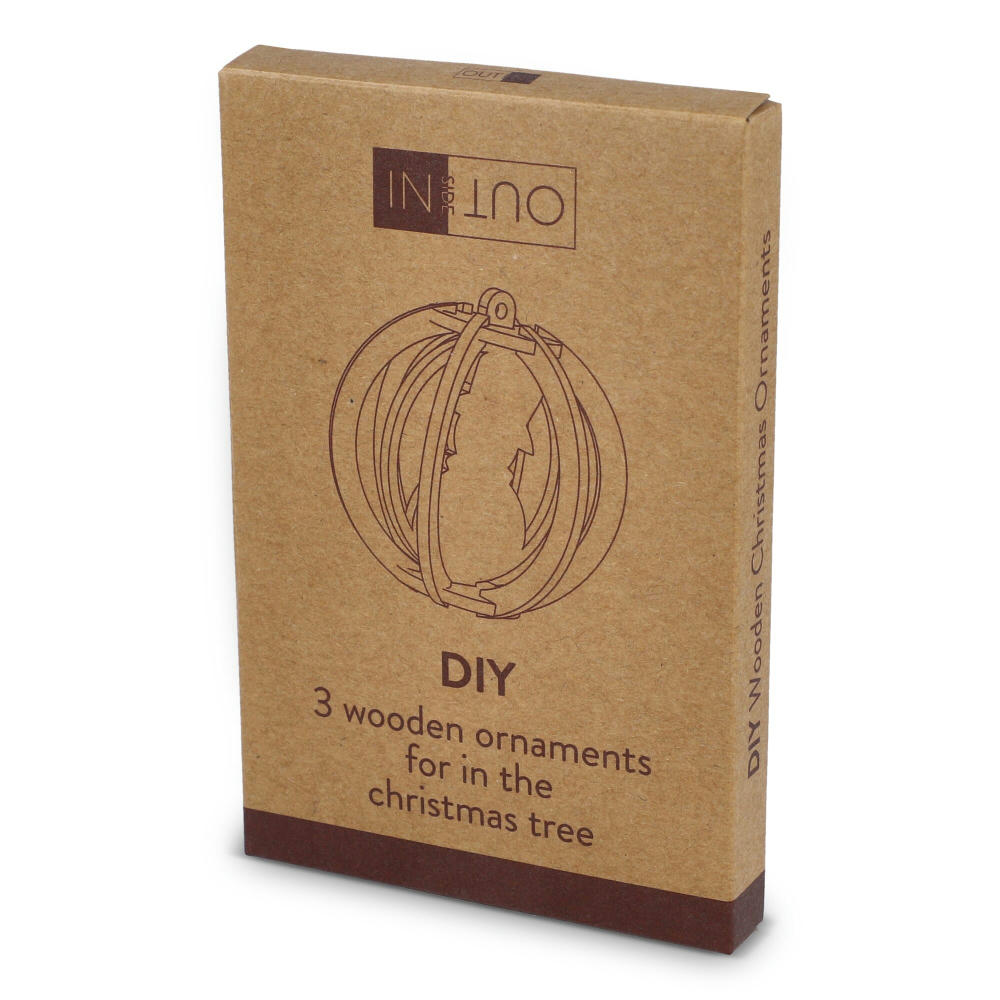 InSideOut Weihnachtsschmuck aus Holz 3er-Set