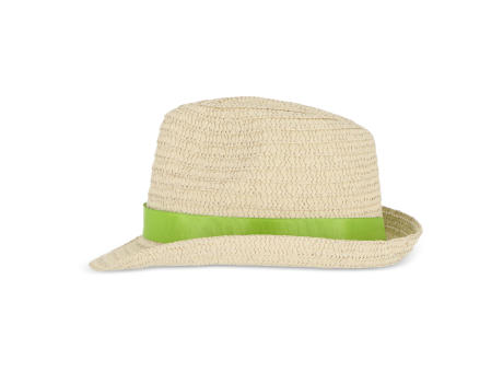 Pflanzlicher Strohhut mit farbigem Band