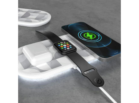 3-in-1 15W Drahtloses Ladegerät für Handys, Apple Watch und AirPods.