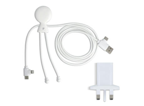 2090 - Xoopar Mr. Bio Langes Ladekabel + UK Stecker Adapter