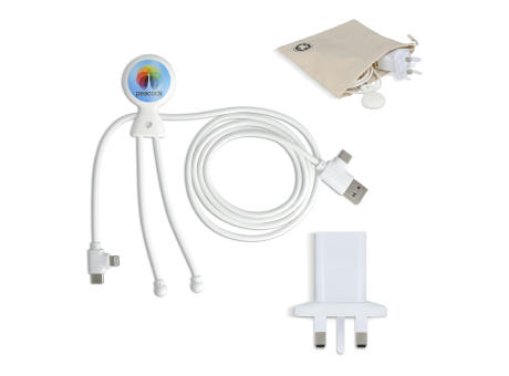 2090 - Xoopar Mr. Bio Langes Ladekabel + UK Stecker Adapter