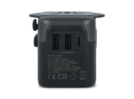  PowerPro Reiseadapter aus recyceltem Kunststoff