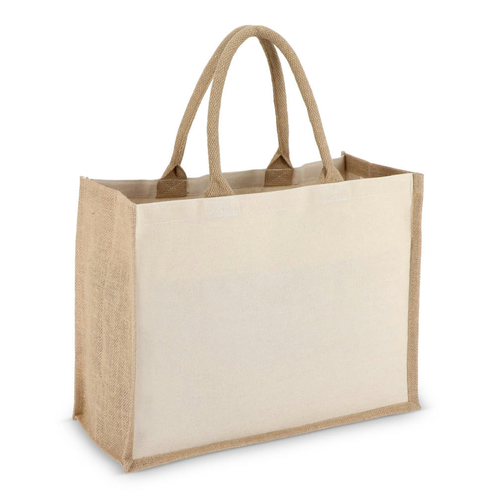 Jute-Baumwolle Tragetasche OEKO-TEX® 42,5 x 19 x 32cm 320g/m²