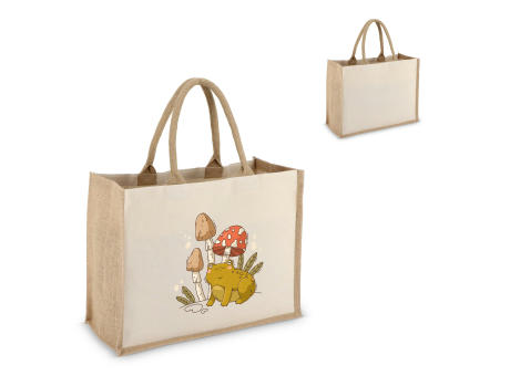 Jute-Baumwolle Tragetasche OEKO-TEX® 42,5 x 19 x 32cm 320g/m²