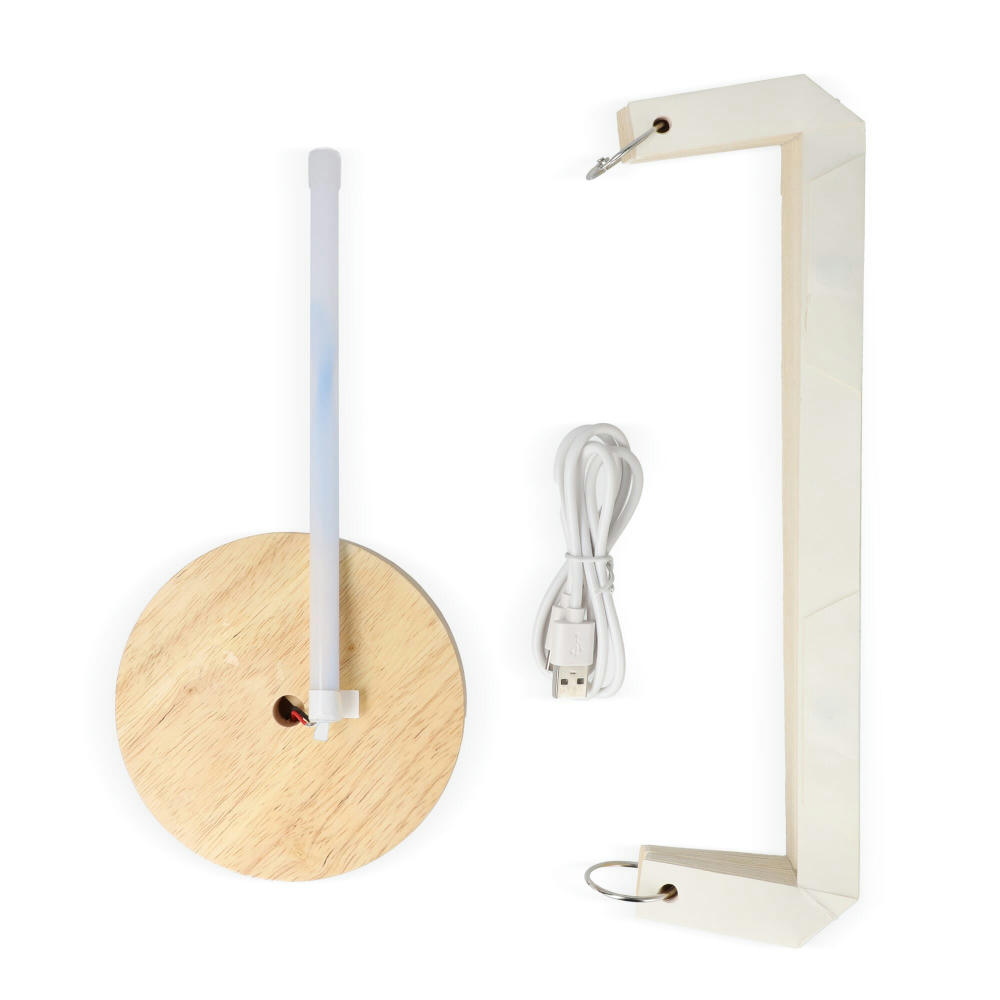 Coollux faltbare Papier-LED-Lampe Eos auf Holzsockel, 25 cm (Briefkastengröße)