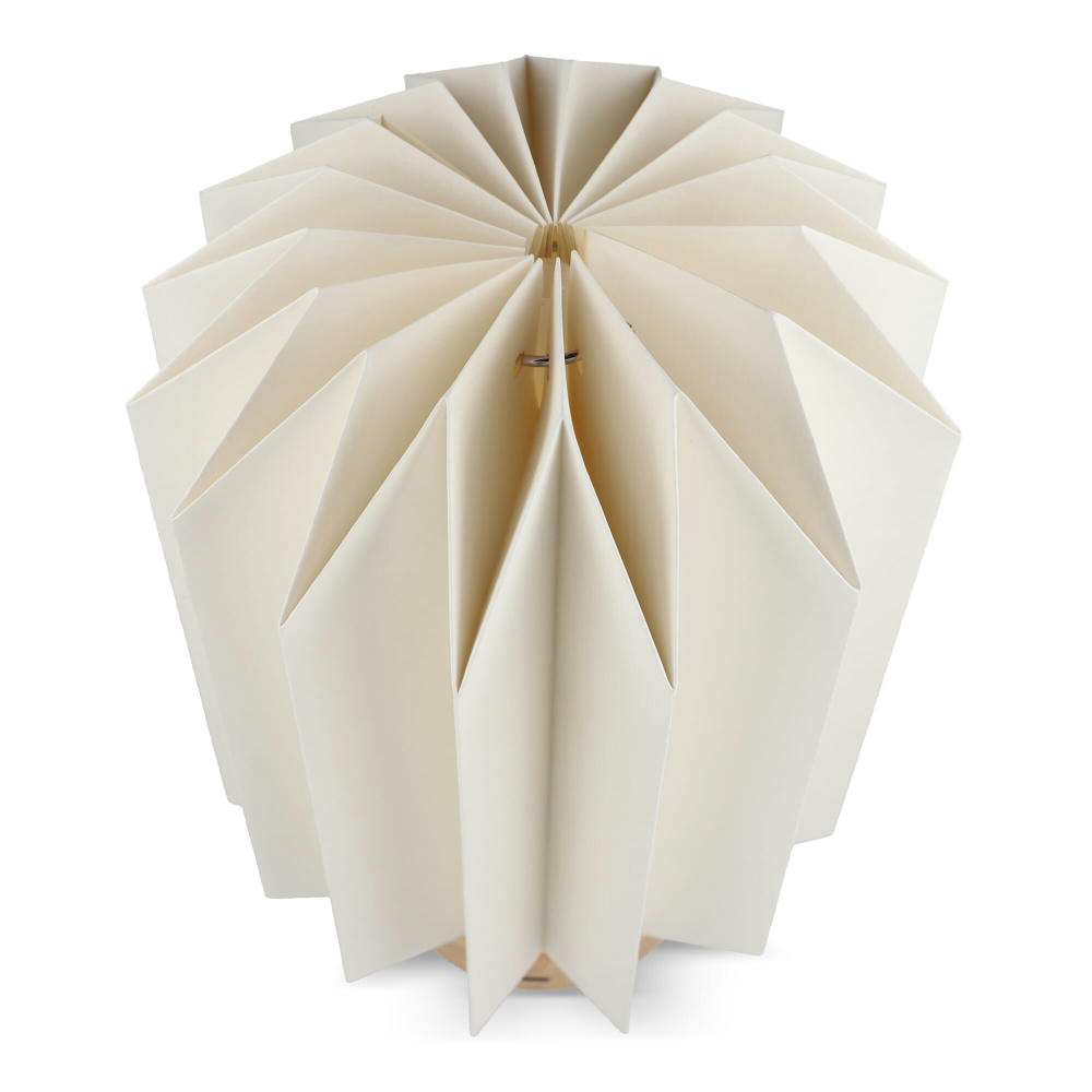 Coollux faltbare Papier-LED-Lampe Eos auf Holzsockel, 25 cm (Briefkastengröße)