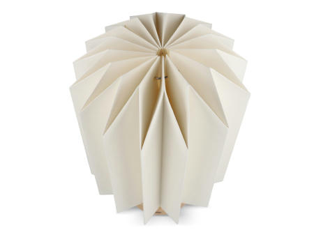 Coollux faltbare Papier-LED-Lampe Eos auf Holzsockel, 25 cm (Briefkastengröße)