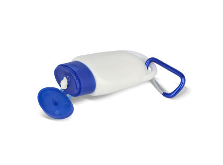 Sonnenschutzlotion mit Karabiner SPF30 aus recyceltem Material