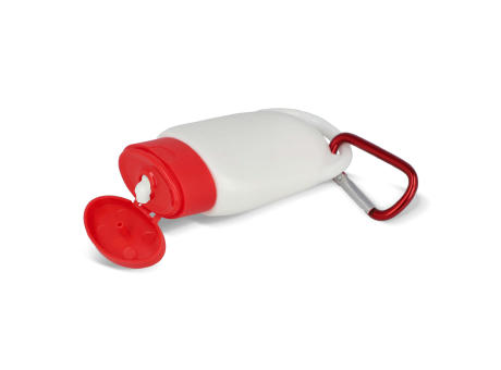 Sonnenschutzlotion mit Karabiner SPF30 aus recyceltem Material