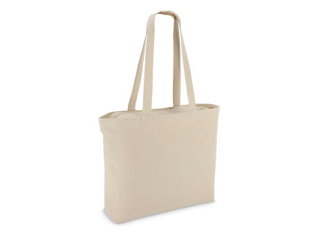 Baumwoll-Tragetasche mit Reißverschluss OEKO-TEX® 47 x 11 x 35cm 320g/m²