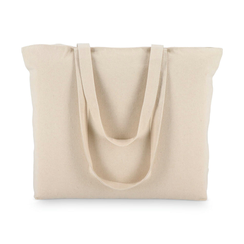 Baumwoll-Tragetasche mit Reißverschluss OEKO-TEX® 47 x 11 x 35cm 320g/m²