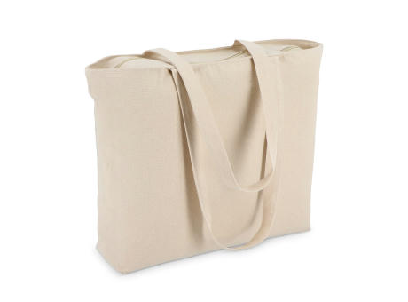 Baumwoll-Tragetasche mit Reißverschluss OEKO-TEX® 47 x 11 x 35cm 320g/m²