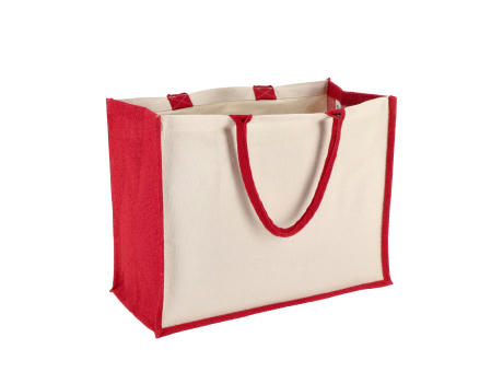 Jute-Baumwolle Tragetasche OEKO-TEX® 42,5 x 19 x 32cm 320g/m²