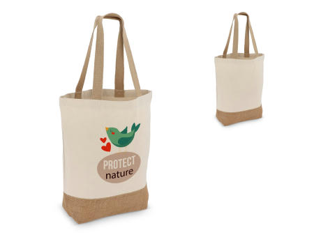 Baumwoll-Jute Tragetasche OEKO-TEX® 41 x 13 x 41cm 320g/m²