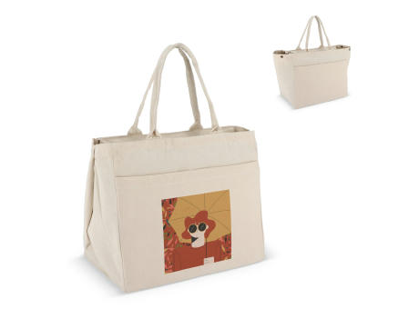 Baumwoll-Tragetasche mit Reißverschluss OEKO-TEX® 39 x 24 x 34cm 320g/m²