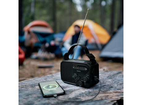 Philips TAR1609 Notfallradio mit analogem FM/AM-Tuner und Taschenlampe