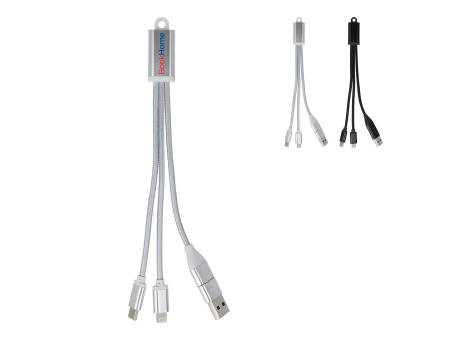 2-in-1-Ladekabel USB-A/C zu USB-C &amp; Lightning Aluminium