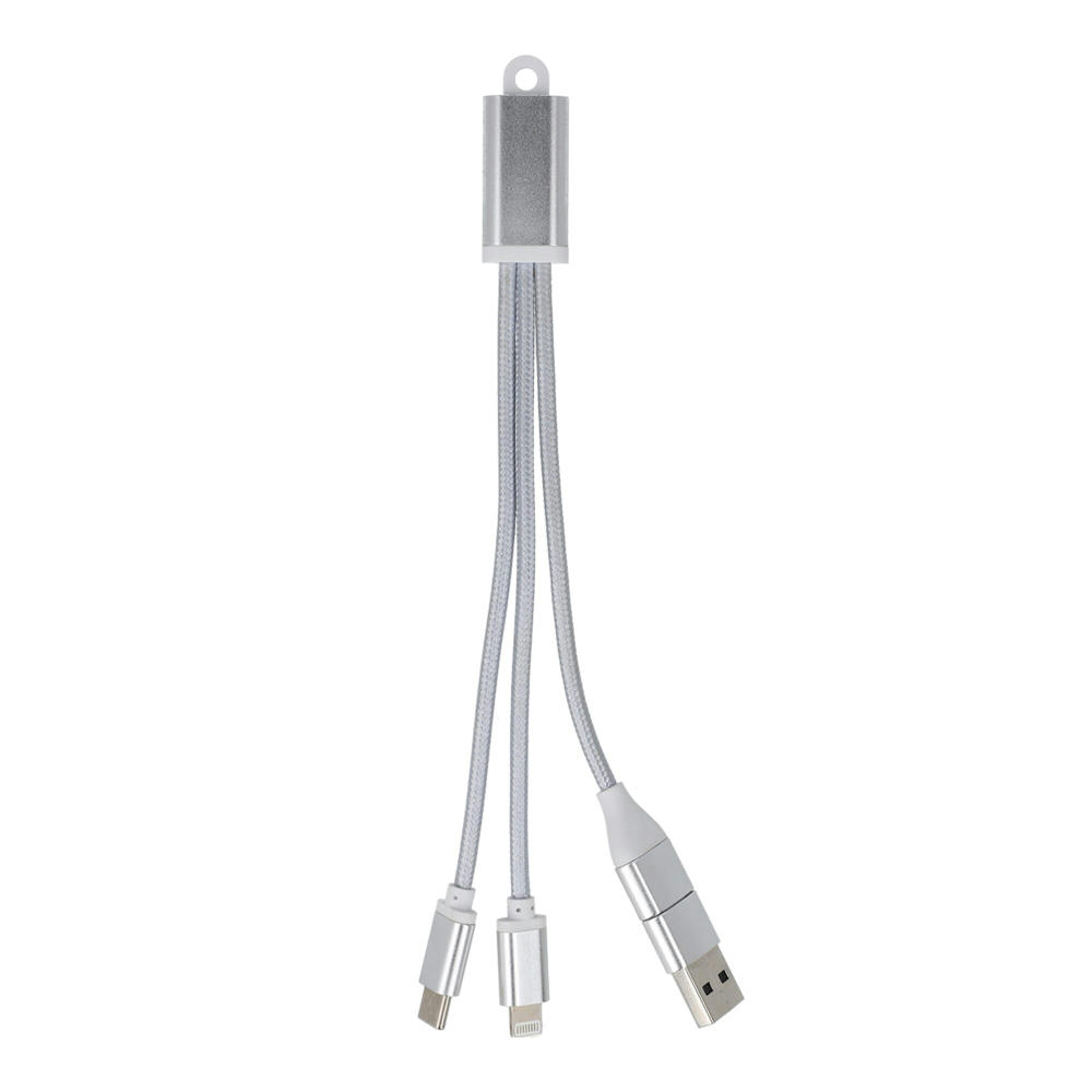 2-in-1-Ladekabel USB-A/C zu USB-C &amp; Lightning Aluminium