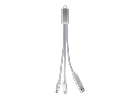 2-in-1-Ladekabel USB-A/C zu USB-C &amp; Lightning Aluminium