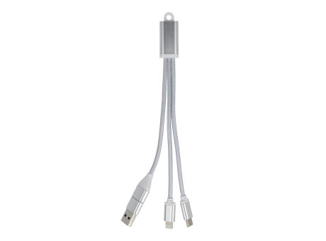 2-in-1-Ladekabel USB-A/C zu USB-C &amp; Lightning Aluminium