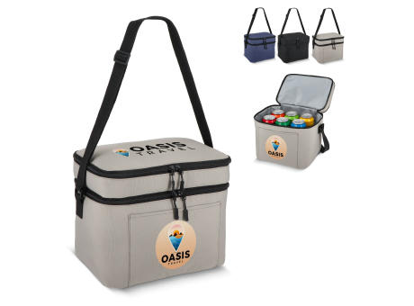 R-PET 600D Kühlbeutel mit zwei Fächern 30 x 20 x 25 cm 15 l