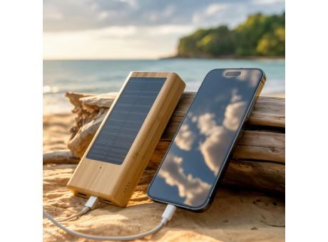 Solar Powerbank Bambus 8000mAh
