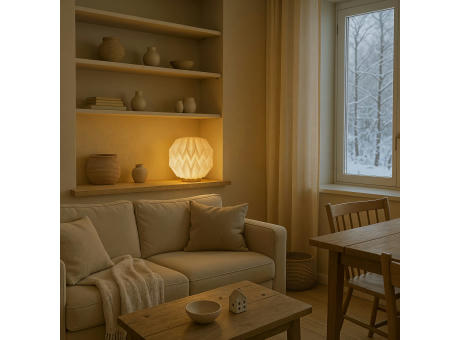 Coollux faltbare, von Origami inspirierte Papier-LED-Lampe Luna 25cm