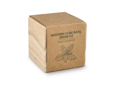 FSC-Holzpflanzgefäß-Set – Basilikum